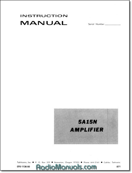 Tektronix 5A15N Manual Tektronix 5A15N Manual